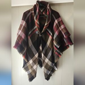 Plaid lightweight Poncho